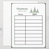 Kerstcadeau Lijst Planner Pagina (Voorkant / Achterkant)