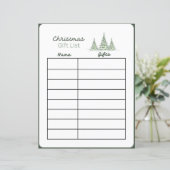 Kerstcadeau Lijstplanner Pagina (Staand voorkant)