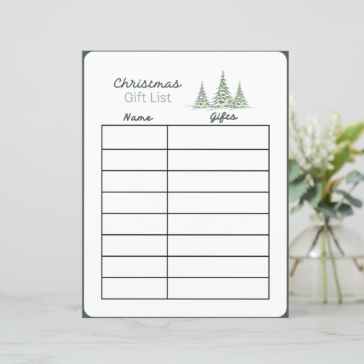 Kerstcadeau Lijstplanner Pagina (Staand voorkant)