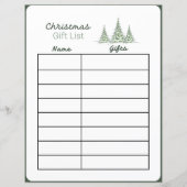Kerstcadeau Lijstplanner Pagina (Voorkant)