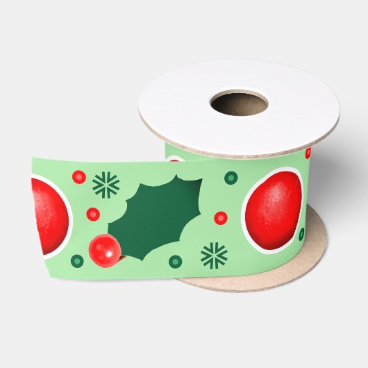 Kerstcadeau lint van satijn met kickball (Spoel)