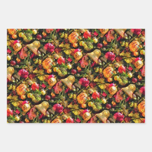 kerstcadeau, magisch kleurrijk feestmaal  inpakpapier vel (Voorkant 2)