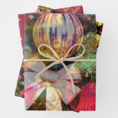 kerstcadeau, magisch kleurrijk feestmaal  inpakpapier vel (In situ)