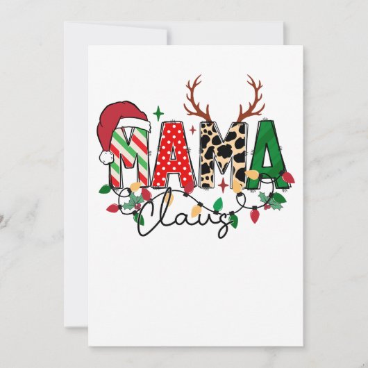 Kerstcadeau Mama Claus Met Kinderen Kaart (Voorkant)