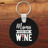 Kerstcadeau | Mama heeft wat wijn nodig Sleutelhanger (Voorkant)
