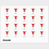 Kerstcadeau Martini Cocktail Vierkante Sticker (Vel)