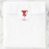 Kerstcadeau Martini Cocktail Vierkante Sticker (Tas)