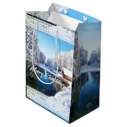 kerstcadeau medium cadeauzakje (Achterkant Gekanteld)