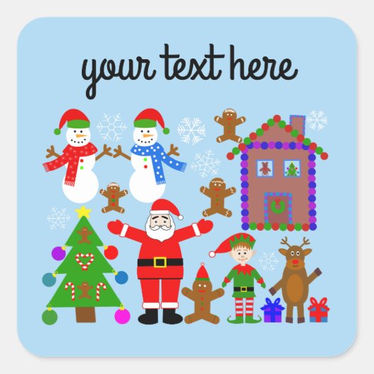 kerstcadeau met 2 stickers (Voorkant)
