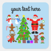 kerstcadeau met 3 stickers (Voorkant)