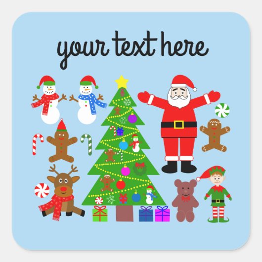 kerstcadeau met 3 stickers (Voorkant)