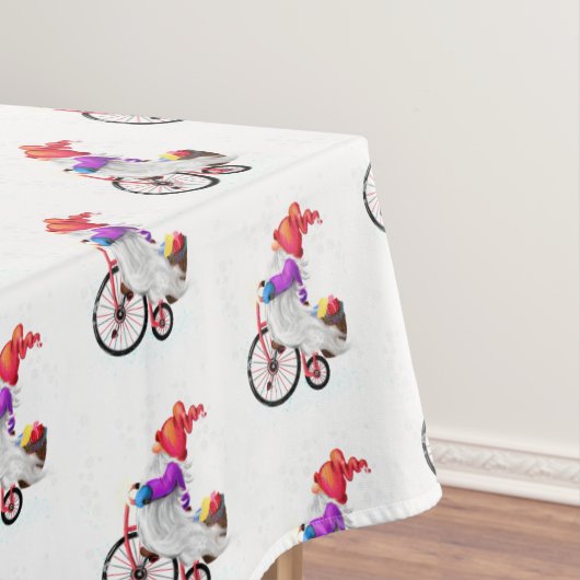 kerstcadeau met bike en cadeautjes tafelkleed (Voorbeeld)