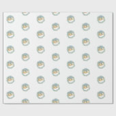 kerstcadeau met blauw borstbeen cadeaupapier (Vlak)