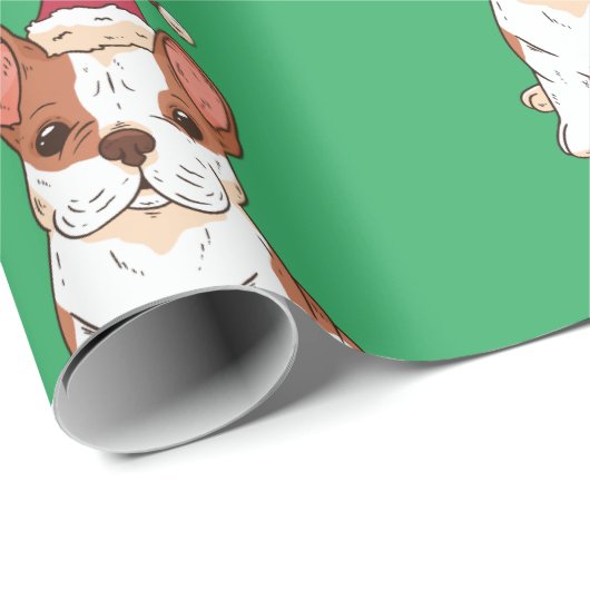 kerstcadeau met bulledog Dog Hollidays Gift Cadeaupapier (Rol Hoek)