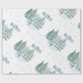Kerstcadeau met een knusse winter-uitstraling cadeaupapier (Vlak)