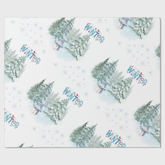 Kerstcadeau met een knusse winter-uitstraling cadeaupapier (Vlak)