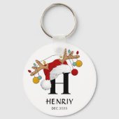 Kerstcadeau met eigen letter naam sleutelhanger (Achterkant)