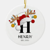 Kerstcadeau met eigen naam keramisch ornament (Voorkant)