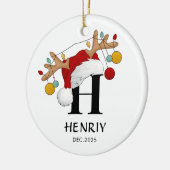Kerstcadeau met eigen naam keramisch ornament (Links)