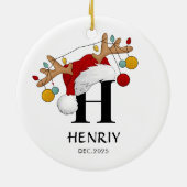 Kerstcadeau met eigen naam keramisch ornament (Achterkant)