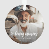 Kerstcadeau met foto ter nagedachtenis ornament (achterkant)