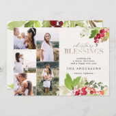 kerstcadeau met gouden waterverf feestdagenkaart (Voorkant / Achterkant)