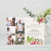 kerstcadeau met gouden waterverf feestdagenkaart (Staand voorkant)