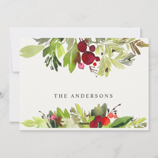 kerstcadeau met gouden waterverf feestdagenkaart (Achterkant)