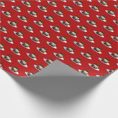 kerstcadeau met Holly Pixel Art Pattern Cadeaupapier (Hoek)