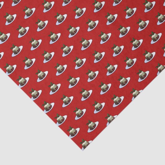 kerstcadeau met Holly Pixel Art Pattern Tissuepapier (Detail)