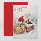  kerstcadeau met kerstcadeaus feestdagenkaart (Voorkant / Achterkant)