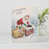  kerstcadeau met kerstcadeaus feestdagenkaart (Staand voorkant)