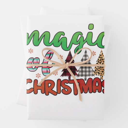 kerstcadeau met kerstmis inpakpapier vel (In situ)