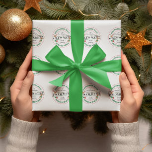 Kerstcadeau met kerstprioriteit Post van Kerstman Cadeaupapier