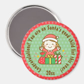 kerstcadeau met Kinder cadeau van kerstcadeau Magneet (Voorkant / Achterkant)