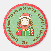 kerstcadeau met Kinder cadeau van kerstcadeau Magneet (Voorkant)