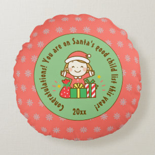 kerstcadeau met Kinder cadeau van kerstcadeau Rond Kussen