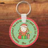 kerstcadeau met Kinder cadeau van kerstcadeau Sleutelhanger (Voorkant)