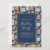 Kerstcadeau met kleurrijke retro-feestdag kaart (Voorkant)