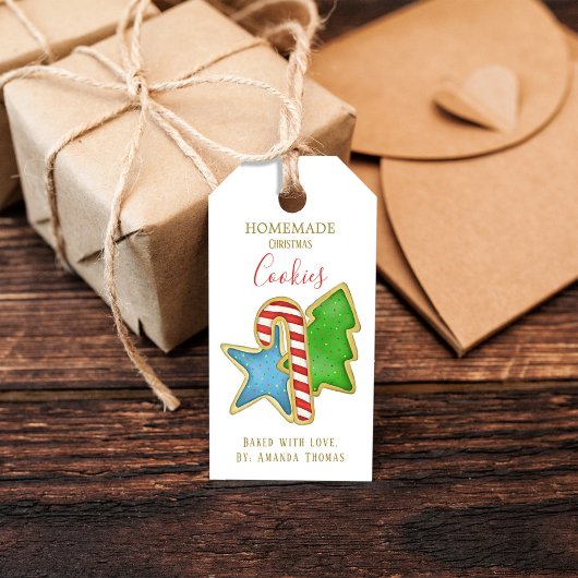 kerstcadeau met liefdeskoekjes cadeaulabel