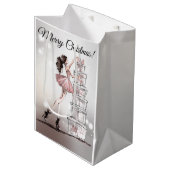 kerstcadeau met Mode illustratie. Medium Cadeauzakje (Voorkant Gekanteld)