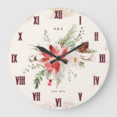 Kerstcadeau met monogram Rustieke Kerst Grote Klok (Voorkant)