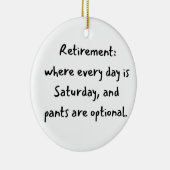 Kerstcadeau met pensioen keramisch ornament (Rechts)