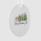 kerstcadeau met prettige kerstfeestdagen ornament (voorkant)