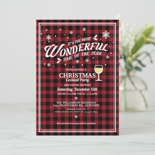  kerstcadeau met rode staart kaart (Staand voorkant)