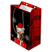 kerstcadeau met speciale cadeaubon voor bulledog medium cadeauzakje (Achterkant Gekanteld)