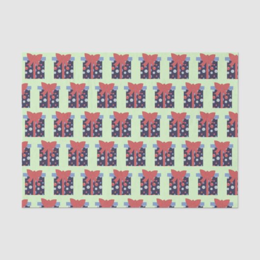 Kerstcadeau met Stippen Tissuepapier (Voorkant)