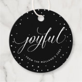 KERSTCADEAU MET VREUGDE elegante kalligrafie zwart Bedankjes Labels (Voorkant)