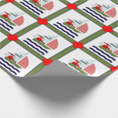 Kerstcadeau met zeilthema cadeaupapier (Hoek)