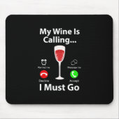 Kerstcadeau | Mijn wijn roept en ik moet gaan Muismat (Voorkant)